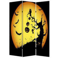 Liva 71 Inch Folding Screen Room Divider, Halloween Harvest Moon Design - BM294234