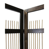 Yetta 72 x 72 Indoor Outdoor Folding Screen Room Divider, Willow, Brown - BM294237