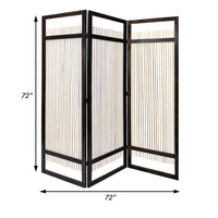 Yetta 72 x 72 Indoor Outdoor Folding Screen Room Divider, Willow, Brown - BM294237