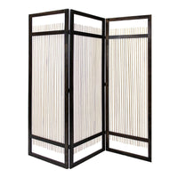 Yetta 72 x 72 Indoor Outdoor Folding Screen Room Divider, Willow, Brown - BM294237