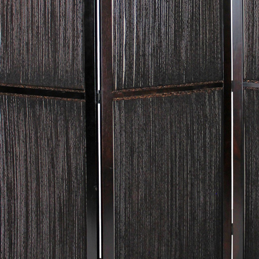 Yetta 72 x 72 Indoor Outdoor Folding Screen Room Divider, Handmade, Brown - BM294238
