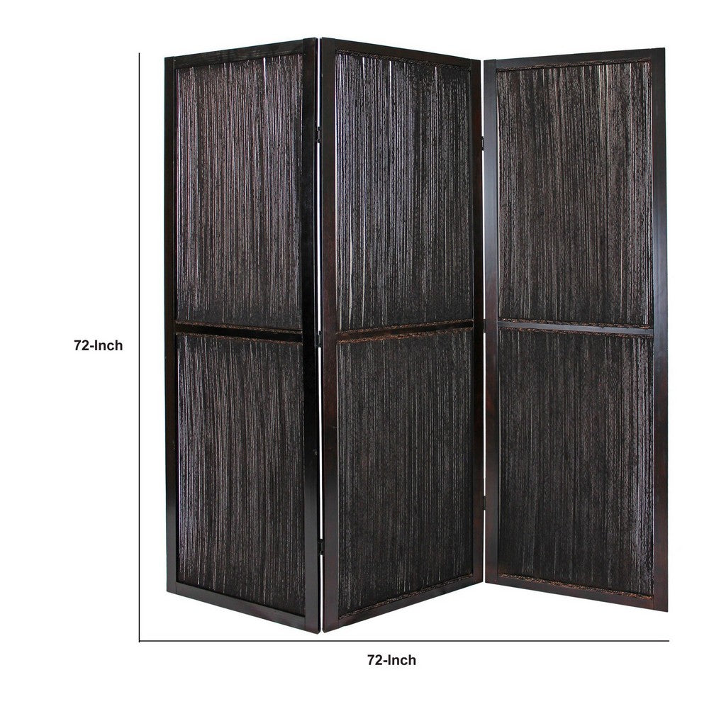 Yetta 72 x 72 Indoor Outdoor Folding Screen Room Divider, Handmade, Brown - BM294238