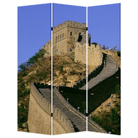 Brar 71 Inch 3 Panel Canvas Screen, Great Wall of China Print, Multicolor - BM294249