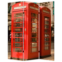 Brar 71 Inch 3 Panel Canvas Screen, Big Ben, London Cityscape, Red, Brown - BM294250