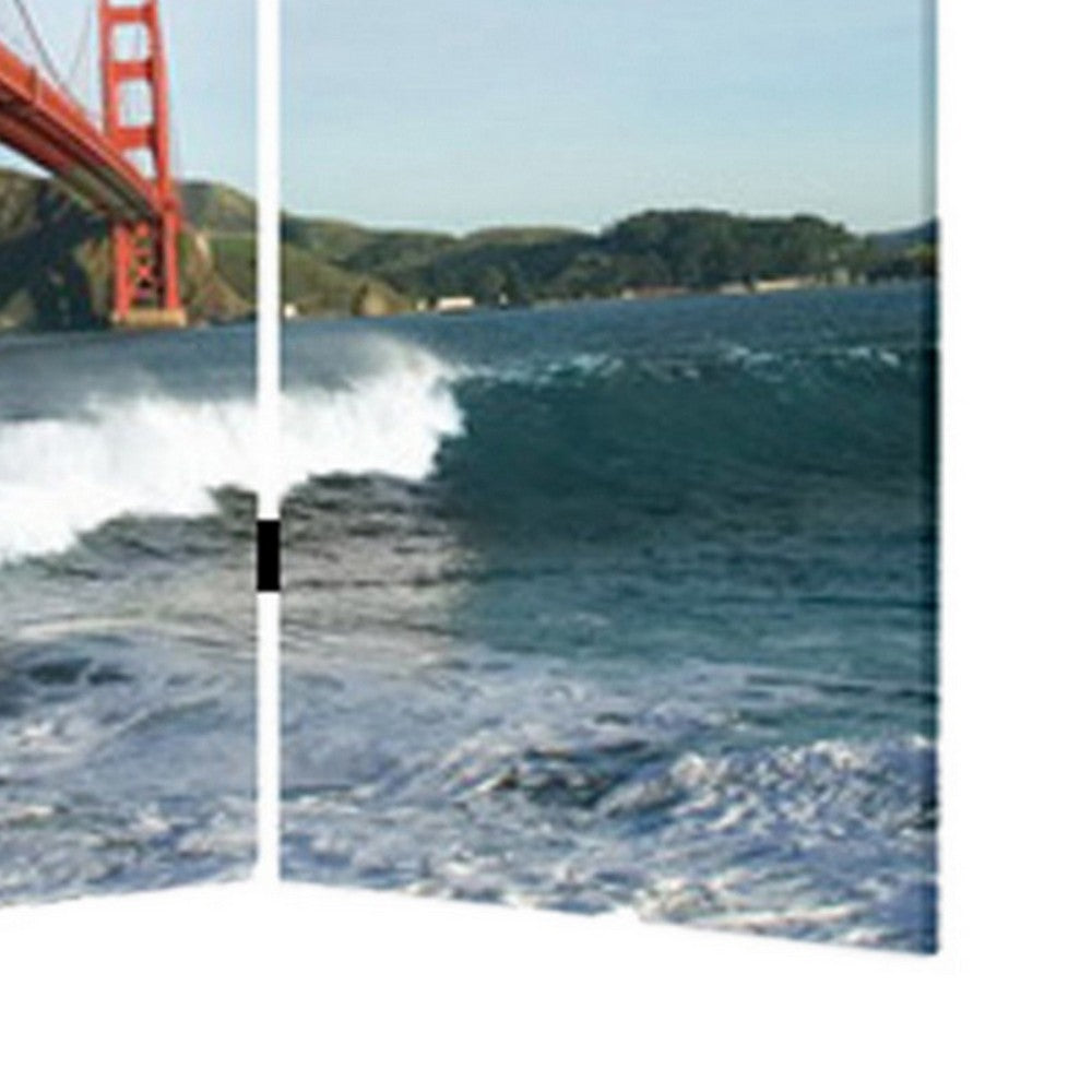 Brar 71 Inch 3 Panel Canvas Screen, San Francisco, Golden Gate Bridge - BM294251