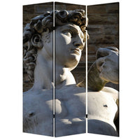 Brar 71 Inch 3 Panel Canvas Screen, Michelangelos David Print, Multicolor - BM294252
