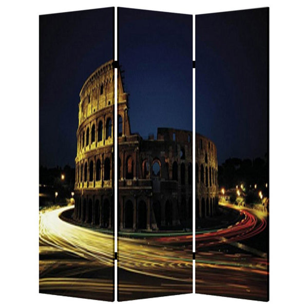 Brar 71 Inch 3 Panel Canvas Screen, Michelangelos David Print, Multicolor - BM294252