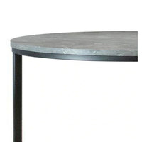 35 Inch 2 Piece Nesting Coffee Table Set, Round Gray Faux Marble Tabletop - BM294803