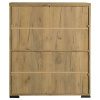 38 Inch Accent Cabinet Chest, 5 Adjustable Shelf Units, Golden Oak Brown - BM294804
