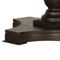 Aria 36 Inch Coffee Table, Round Plank Top, Turned Pedestal, Espresso Brown - BM294834