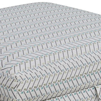 35 Inch Ottoman with Storage, Upholstered Geometric Pattern Printed Fabric - BM294842