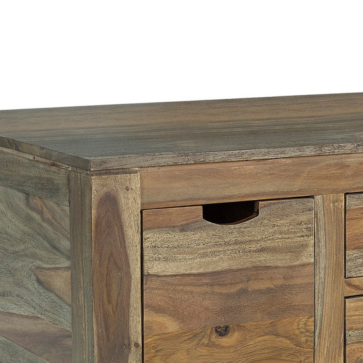 Dale 53 Inch Rustic Storage Coffee Table, 6 Gliding Pull Out Drawers, Brown - BM295089