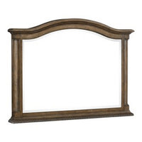 Danya 46 Inch Accent Mirror, Arched Wood Frame with Curves, Weathered Brown  - BM295532