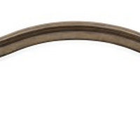 Danya 46 Inch Accent Mirror, Arched Wood Frame with Curves, Weathered Brown  - BM295532