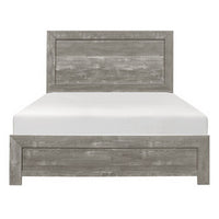 Adia Modern Queen Bed, Panel Headboard and Footboard, Textured Gray Veneer  - BM295543