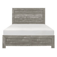 Adia Modern Queen Bed, Panel Headboard and Footboard, Textured Gray Veneer  - BM295543