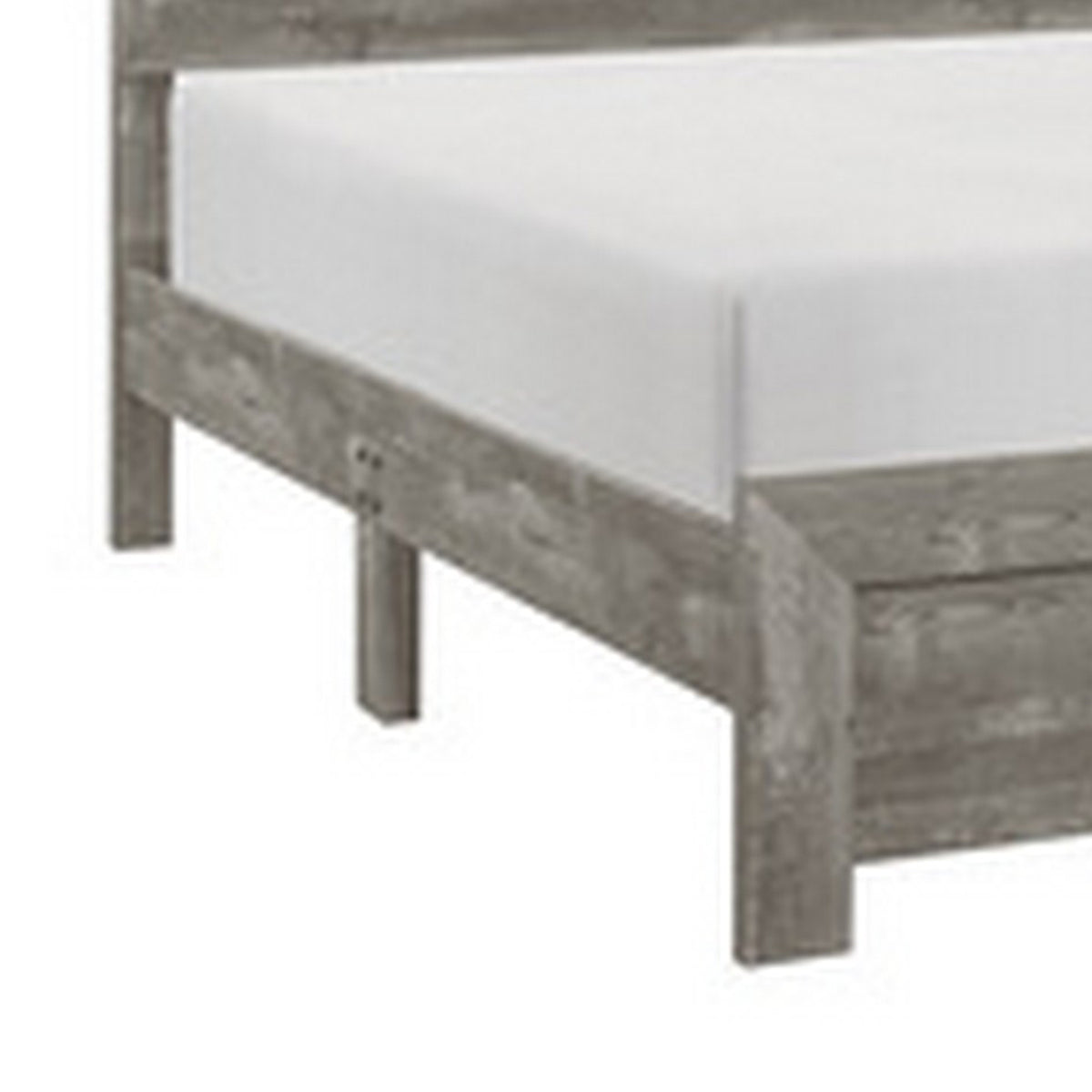 Adia Modern Queen Bed, Panel Headboard and Footboard, Textured Gray Veneer  - BM295543