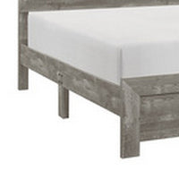 Adia Modern Queen Bed, Panel Headboard and Footboard, Textured Gray Veneer  - BM295543