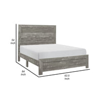 Adia Modern Queen Bed, Panel Headboard and Footboard, Textured Gray Veneer  - BM295543