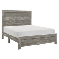 Adia Modern Queen Bed, Panel Headboard and Footboard, Textured Gray Veneer  - BM295543