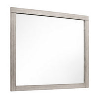 Deena 41 Inch Classic Accent Mirror, Wood Grain, Gray Finish  - BM295545