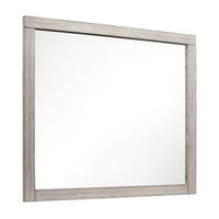 Deena 41 Inch Classic Accent Mirror, Wood Grain, Gray Finish  - BM295545