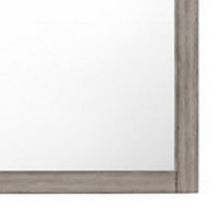 Deena 41 Inch Classic Accent Mirror, Wood Grain, Gray Finish  - BM295545