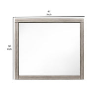 Deena 41 Inch Classic Accent Mirror, Wood Grain, Gray Finish  - BM295545
