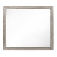 Deena 41 Inch Classic Accent Mirror, Wood Grain, Gray Finish  - BM295545