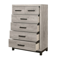 Deena 49 Inch 6 Drawer Tall Dresser Chest with Metal Handles, Light Gray - BM295549