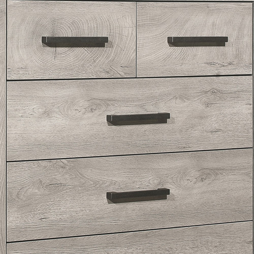 Deena 49 Inch 6 Drawer Tall Dresser Chest with Metal Handles, Light Gray - BM295549