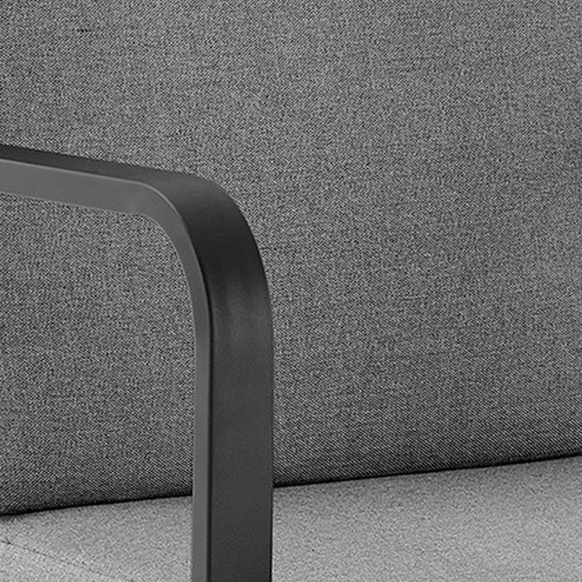 Faye 30 Inch Modern Patio Barstool, Black Aluminum Frame, Gray Cushions - BM295645