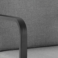 Faye 30 Inch Modern Patio Barstool, Black Aluminum Frame, Gray Cushions - BM295645