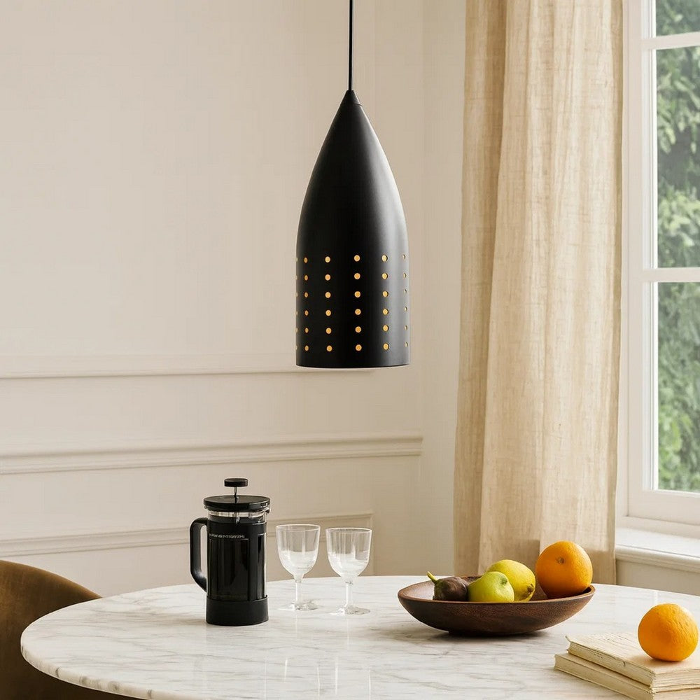 4 Inch Modern Pendant Light, Round Metal Shade, Oil Rubbed Black Bronze - BM295968
