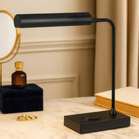 Dyna 18 Inch Integrated LED Desk Lamp, Wireless USB Port, Matte Black - BM295991