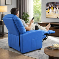 Nik Youth Recliner Chair, Cup Holder, Padded Seat and Back, Blue - BM296015
