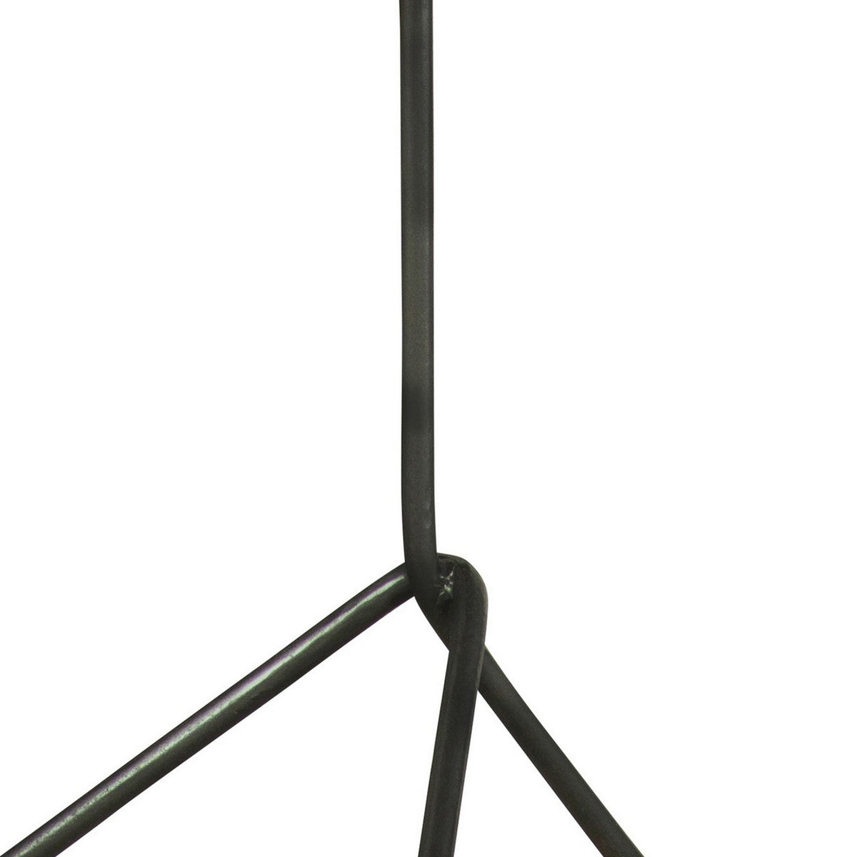20 Inch Modern Square Accent Table, Gray Metal Tripod Base, Dark Brown Wood  - BM296071