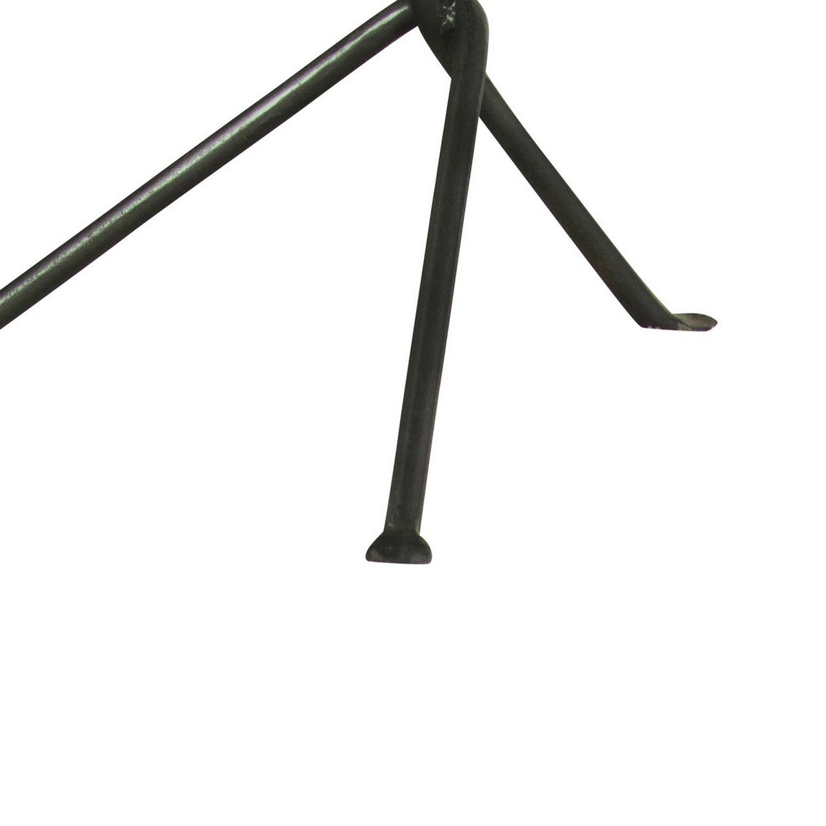 20 Inch Modern Square Accent Table, Gray Metal Tripod Base, Dark Brown Wood  - BM296071