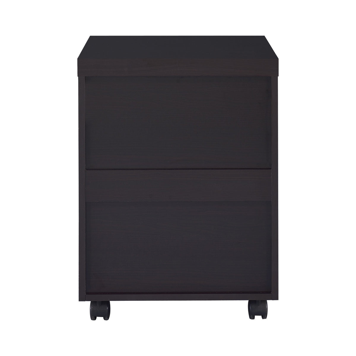26 Inch 3 Drawer Mobile File Cabinet, Smooth Caster Wheels, Dark Cappuccino  - BM296100