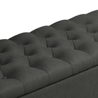 44 Inch Modern Lift Top Storage Bench, Button Tufted Seat, Charcoal Fabric - BM296136