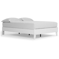 Lass Queen Size Bed, Platform Style, Modern Low Profile Frame, Clean White - BM296567