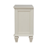 Lila 30 Inch Nightstand with Slide Out Tray, Felt Lined Top Drawer, White  - BM296705