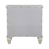 Lila 30 Inch Nightstand with Slide Out Tray, Felt Lined Top Drawer, White  - BM296705
