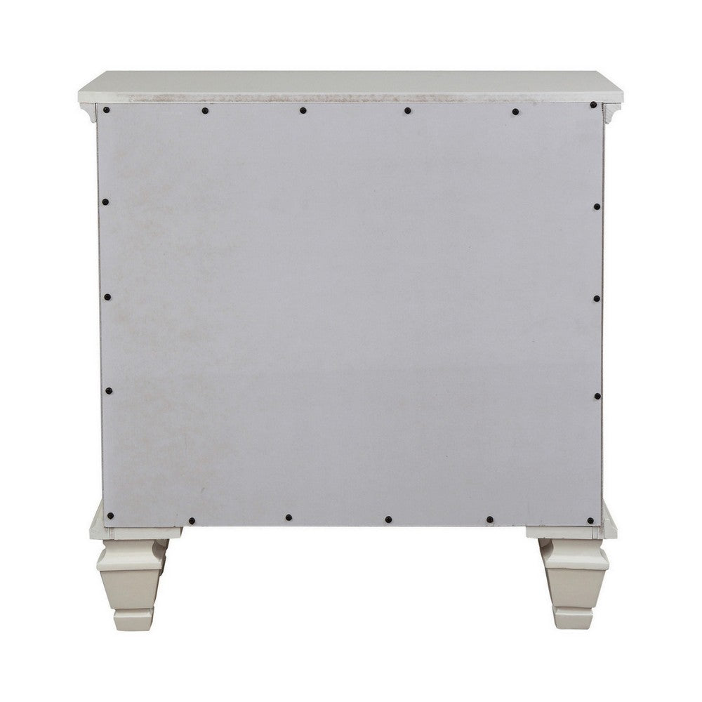 Lila 30 Inch Nightstand with Slide Out Tray, Felt Lined Top Drawer, White  - BM296705
