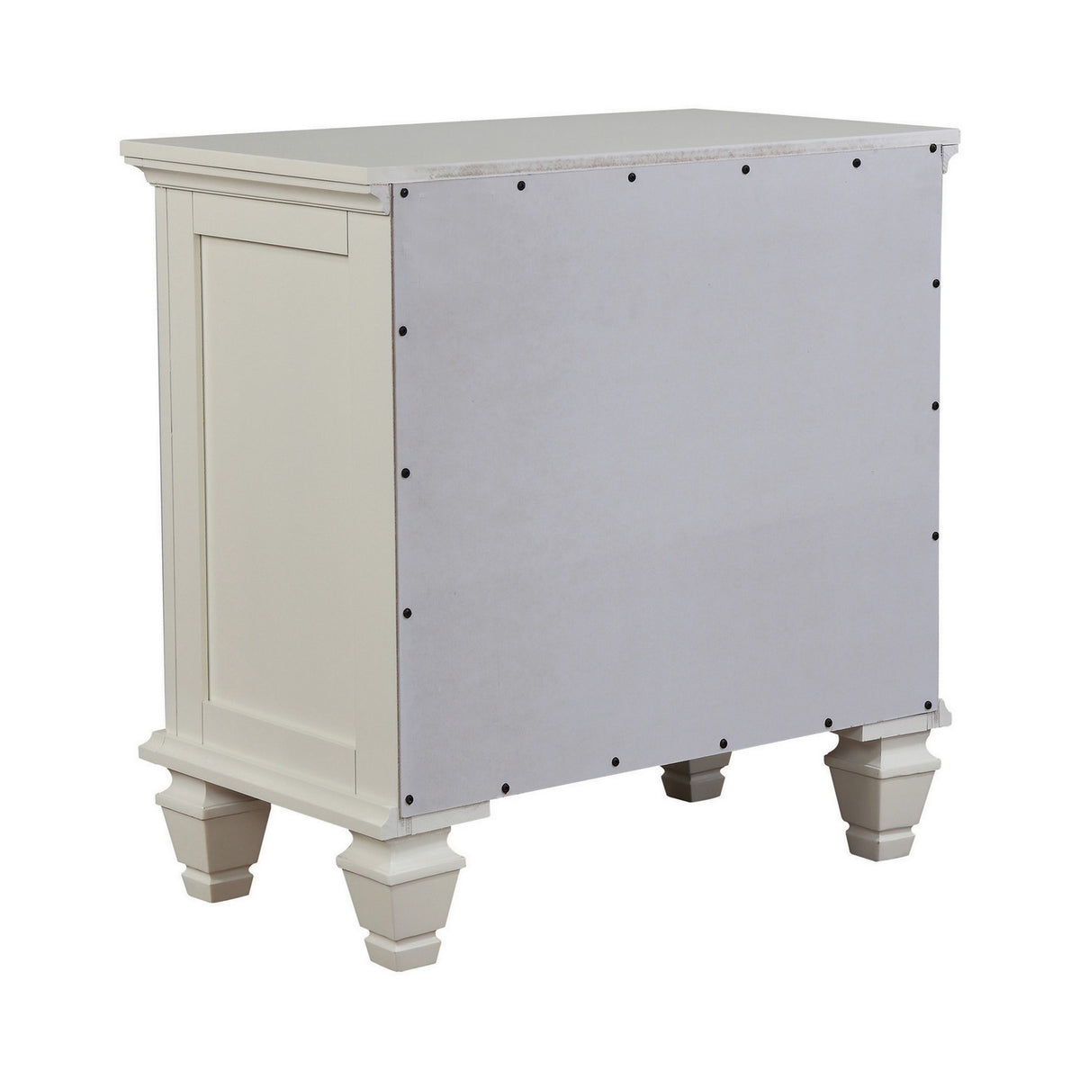 Lila 30 Inch Nightstand with Slide Out Tray, Felt Lined Top Drawer, White  - BM296705