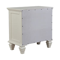 Lila 30 Inch Nightstand with Slide Out Tray, Felt Lined Top Drawer, White  - BM296705