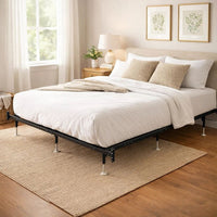 Bed Frame, Queen or King, 6 Metal Legs with Adjustable Glides, Matte Black - BM296775