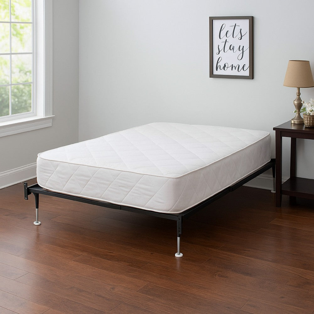 Nit Multisize Bed Frame, Twin or Full, 4 Legs with Glides, Black Metal - BM296777
