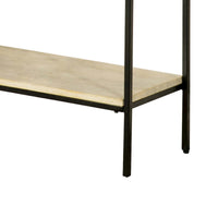 46 Inch 2 Drawer Console Table with Open Shelf, Sleek Straight Legs, Black - BM296793