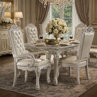 Aurora 27 Inch Executive Office Chair, Faux Leather, Tufted, Bone White - BM296837